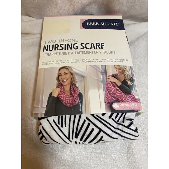 Bebe au Lait Infinity Scarf Nursing Cover Cotton Muslin Portola Black White - Picture 1 of 8